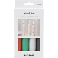 Žvakių rašiklių rinkinys – 4 × 30 ml juoda, žalia, pilka, raudona