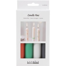 Žvakių rašiklių rinkinys – 4 × 30 ml juoda, žalia, pilka, raudona
