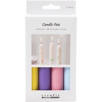 Žvakių rašiklių rinkinys – 4 × 30 ml mėlyna, rožinė, violetinė, geltona