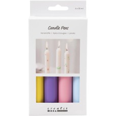 Žvakių rašiklių rinkinys – 4 × 30 ml mėlyna, rožinė, violetinė, geltona
