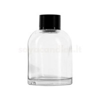 Namų kvapo buteliukas BALI su juodu dangteliu, skaidrus, 100 ml