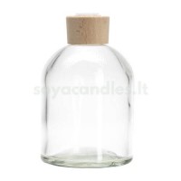 Namų kvapo buteliukas BALI su mediniu dangteliu, skaidrus, 500 ml