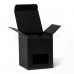 Dėžutė, 80x80x100 mm, su langeliu, matinė juoda
