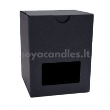 Dėžutė, 80x80x100 mm, su langeliu, matinė juoda