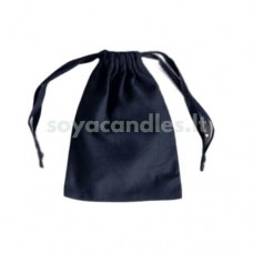 Medvilnės maišelis su sutraukiamu raišteliu, 14x19 cm, juodas