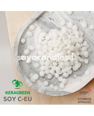 Sojų vaškas KERAGREEN® SOY C-EU žvakėms indeliuose, 1 kg